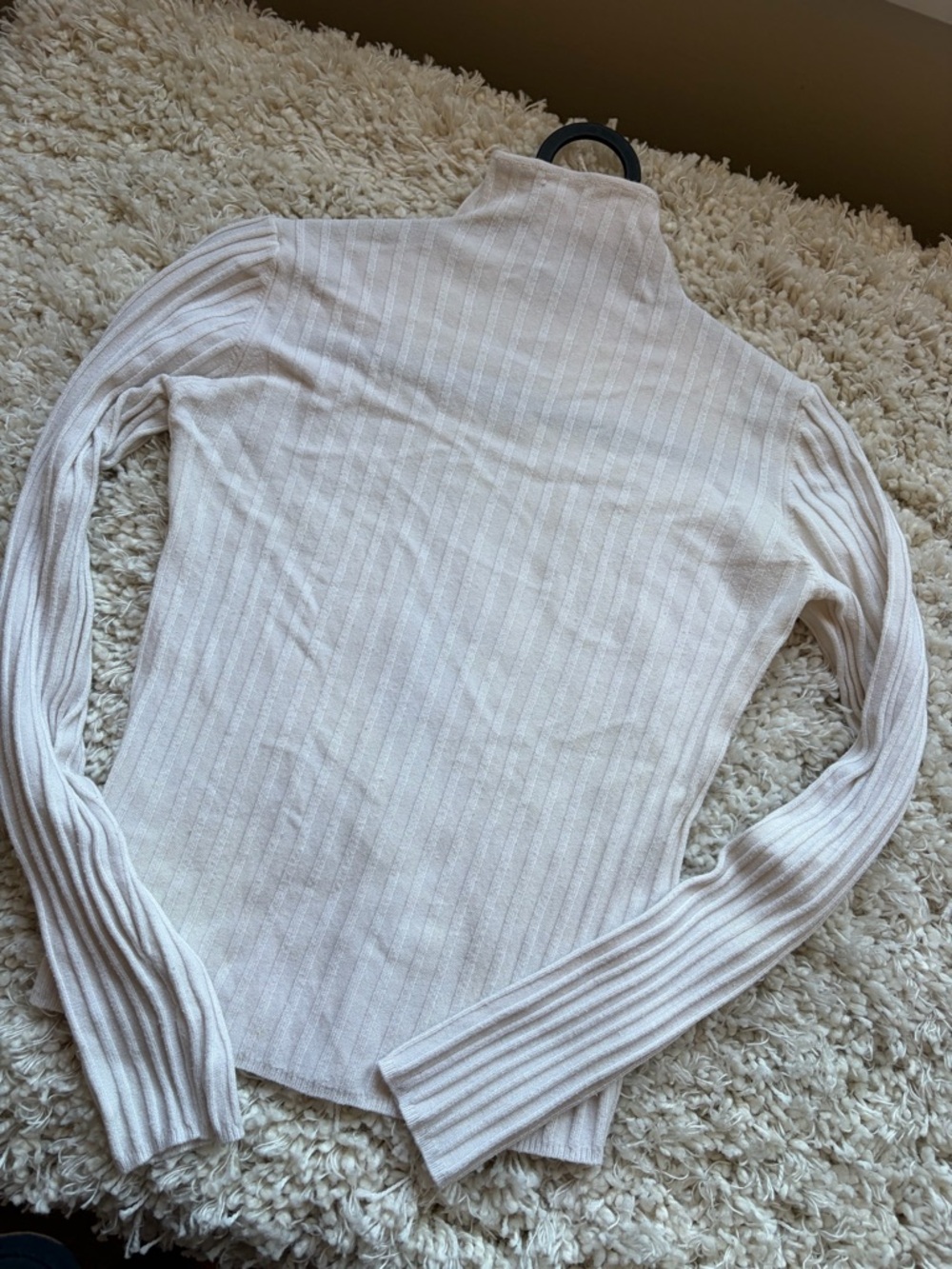 Bershka Cream Ribbed Turtleneck